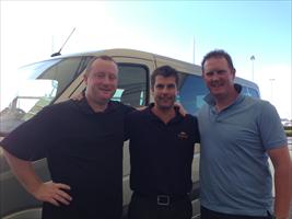 NZ Bloodstock's driver Mike with the Hawkes Boys